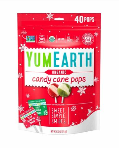 YumEarth, Organic, Candy Cane Pops, Wild Peppermint, 40 Pops, 8.73 oz (247.6 g)