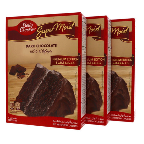 Betty Crocker - Super Moist - Dark Chocolate - 510gm X 3Pcs Pack