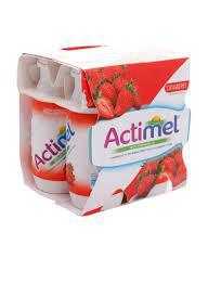 Actimel Strawberry - 4 X 96ml Pack - Flavored Dairy Drink - MarkeetEx