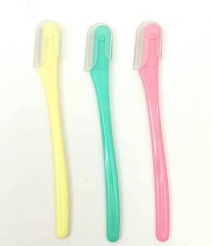 L-Shaped Daiso Razor For Face And Eyebrow - 3 Regular Blades No101