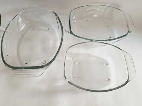 طقم زجاجي مكون من ثلاث وعاء مختلف الاحجام /Three-bowl glass set - MarkeetEx