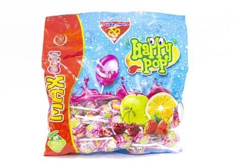 Happy pop assorted flavor lollipops 50 pcs