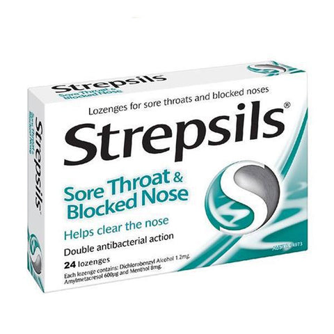 Strepsils Sore Throat & Blocked Nose 24 Lozenges Pack - MarkeetEx