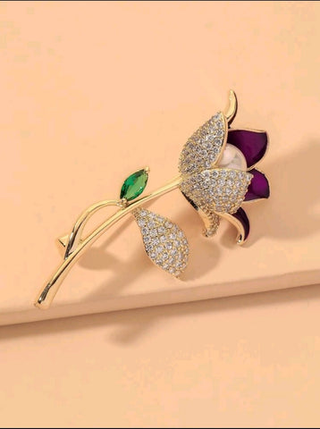 Rhinestone Flower Brooch (N.7) - MarkeetEx