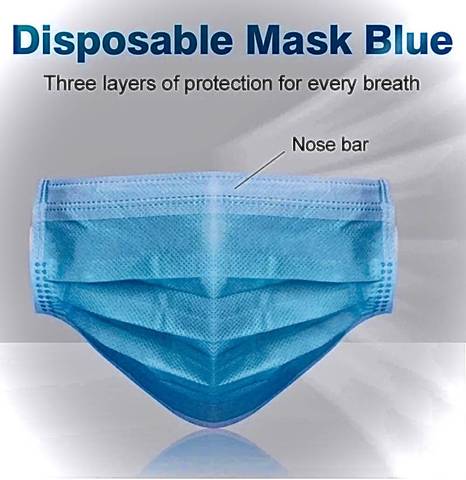 Face Mask - 3ply Non-Woven Disposable 50 pcs - CE approved